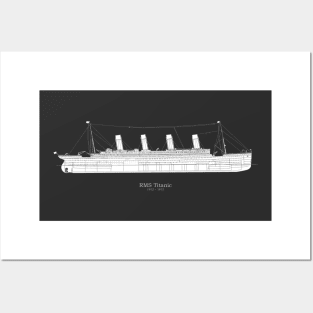 RMS Titanic ship plans. White Star Ocean Liner - PBpng Posters and Art